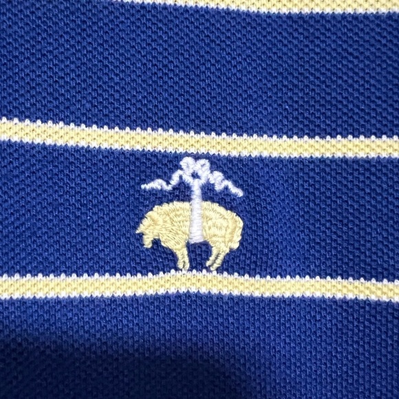 Brooks Brothers Slim Fit Blue/Yellow Striped Cotton Performance Polo Size XL - Picture 7 of 7